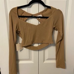 Superdown long sleeve tan shirt